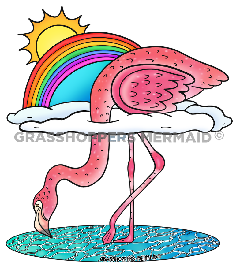 Flamingo in the Clouds