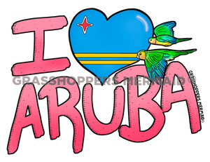 I Heart Aruba Pink