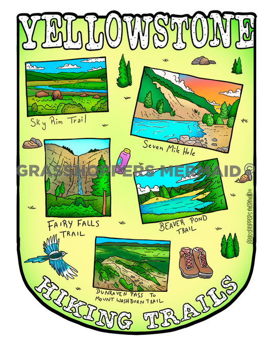 Yellowstone Hiking Collage
