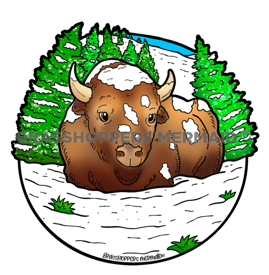 Snowy Bison Nap