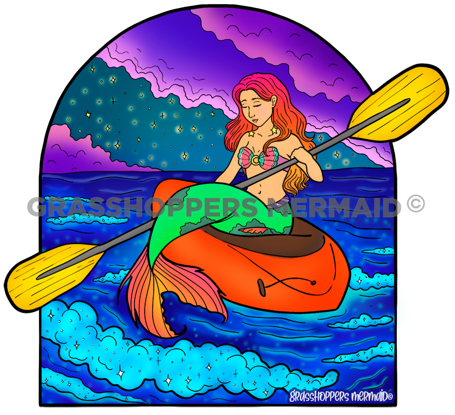 Bioluminescent Kayaking Mermaid