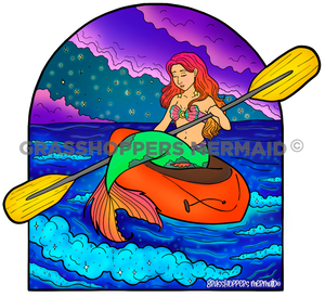 Bioluminescent Kayaking Mermaid