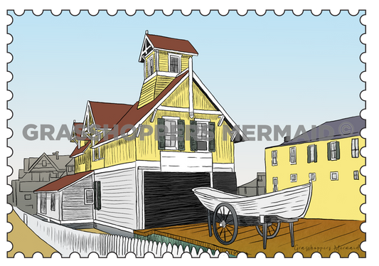Vintage Beach House Stamp
