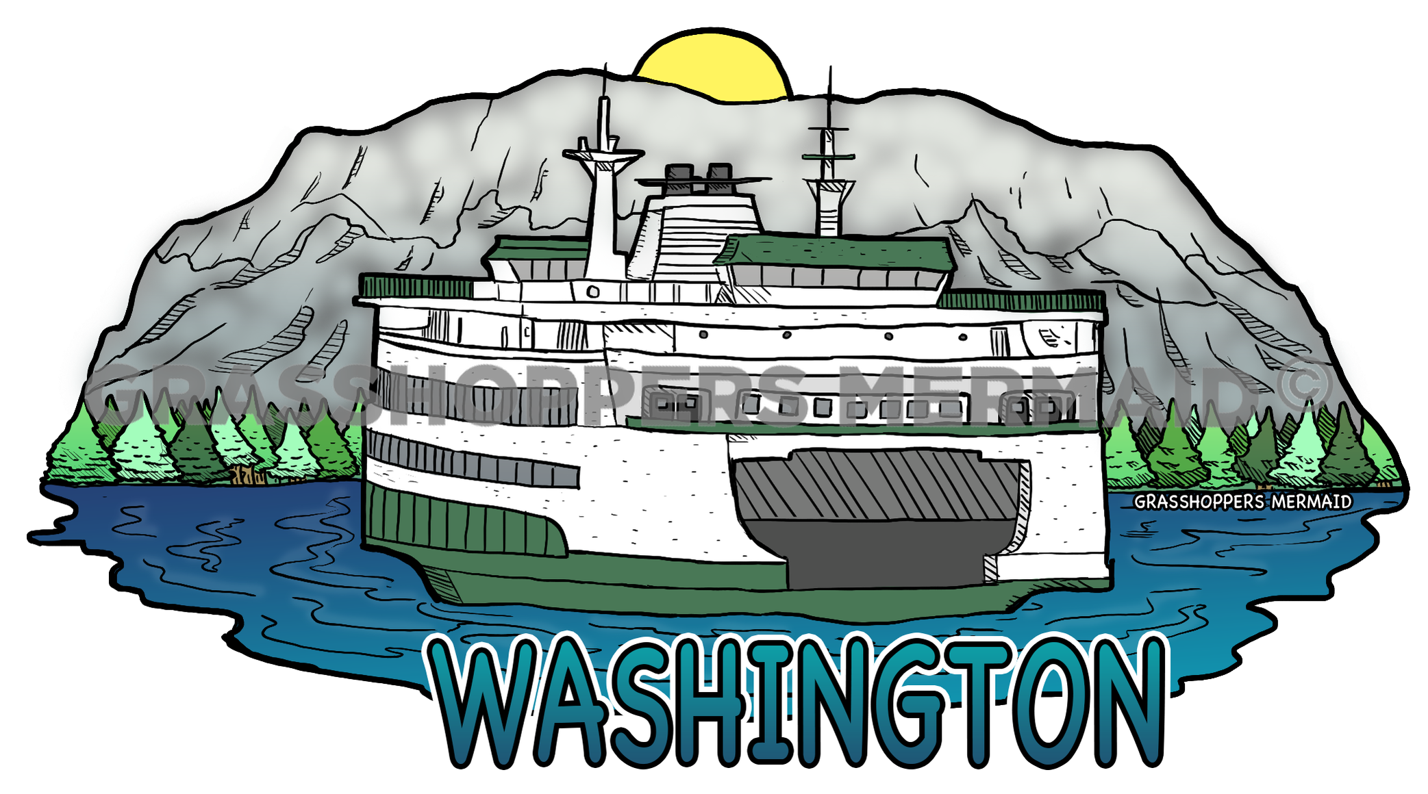 Washington Ferry & Mt. Rainier
