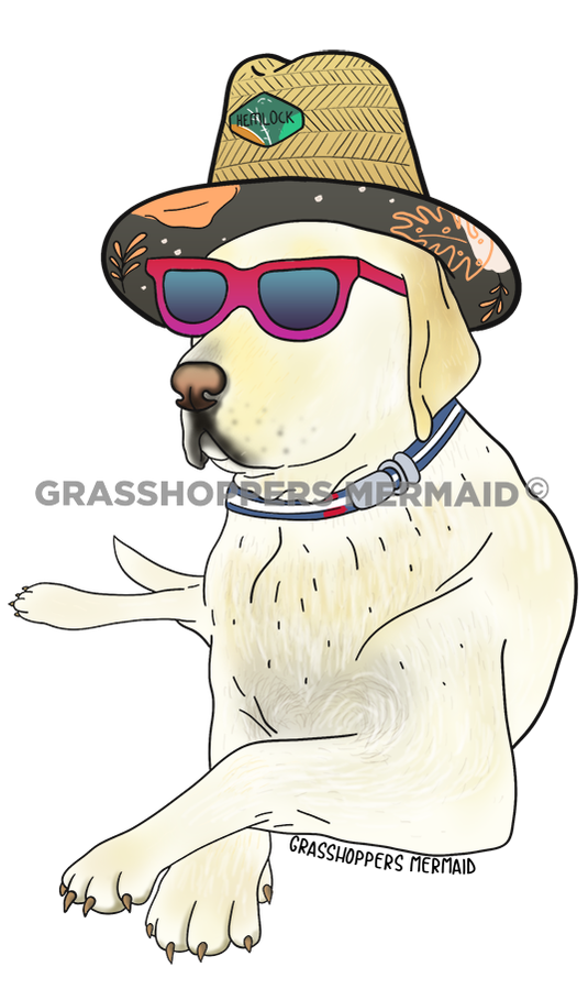 Gunner Goes to the Beach - Beach Dog Sticker