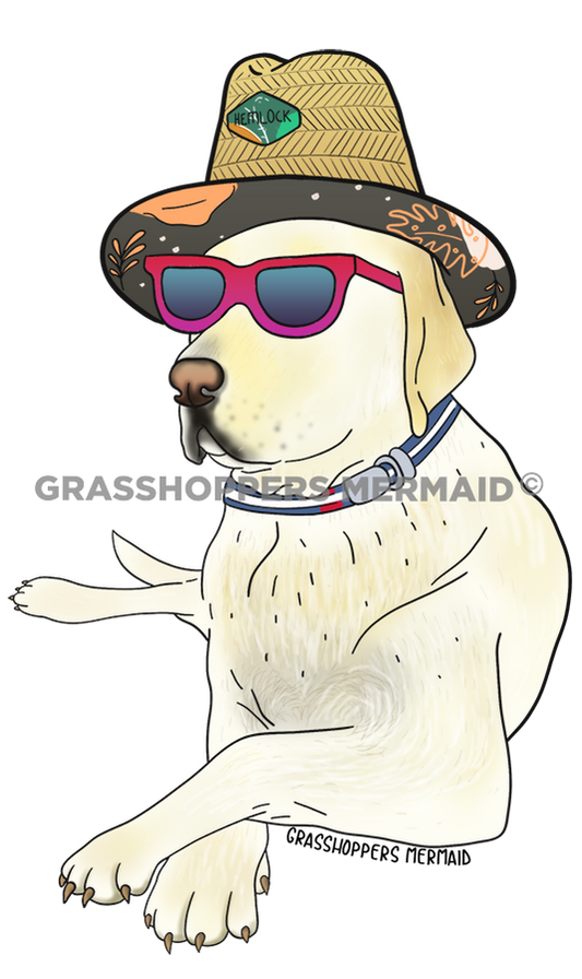 Gunner Goes to the Beach - Beach Dog Sticker