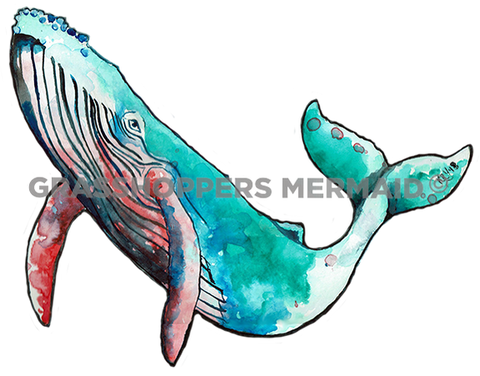 Watercolor Humpback Whale